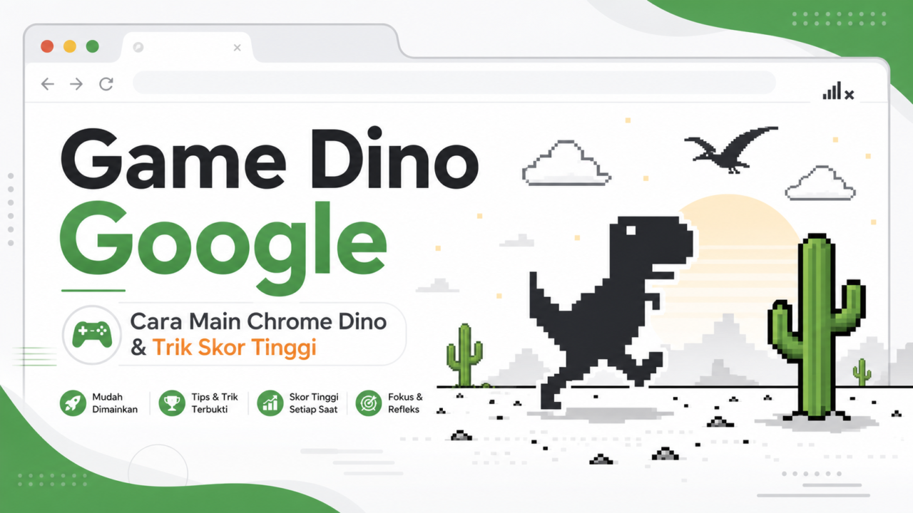 Game Dino Google: Cara Main Chrome Dino dan Trik Skor Tinggi
