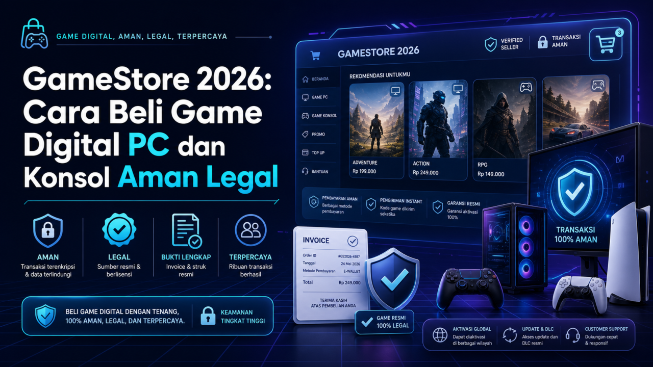 GameStore 2026: Cara Beli Game Digital PC dan Konsol Aman Legal