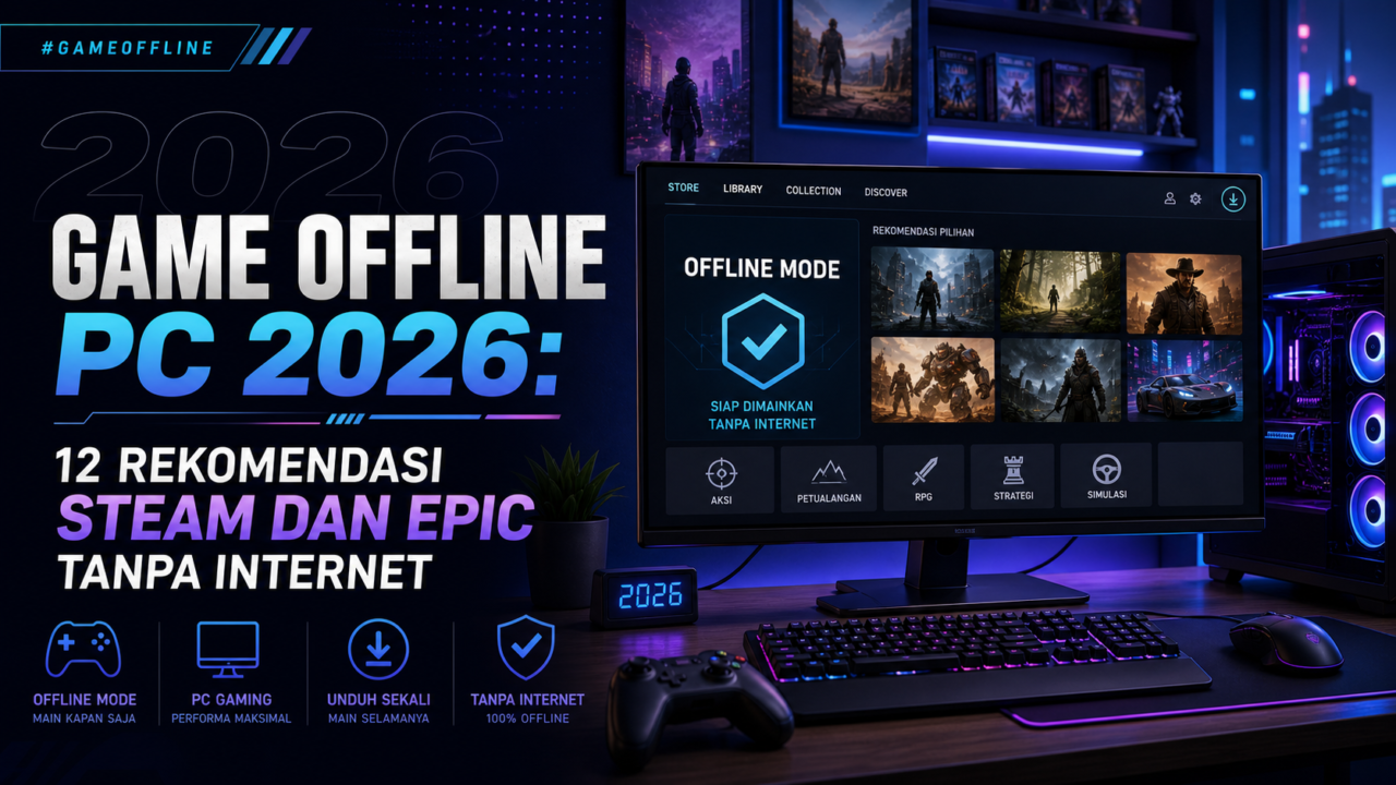 Game Offline PC 2026: 12 Rekomendasi Steam dan Epic Tanpa Internet