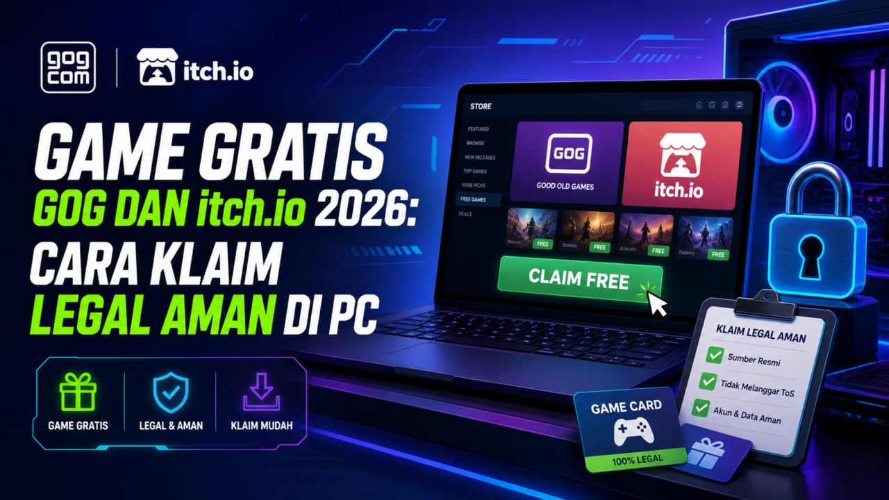 Game Gratis GOG dan itch.io 2026: Cara Klaim Legal Aman di PC