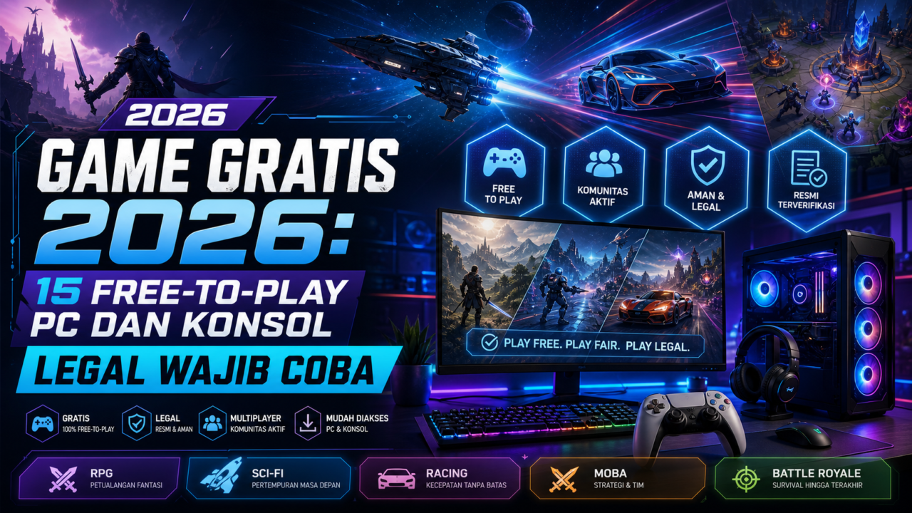 Game Gratis 2026: 15 Free-to-Play PC dan Konsol Legal Wajib Coba