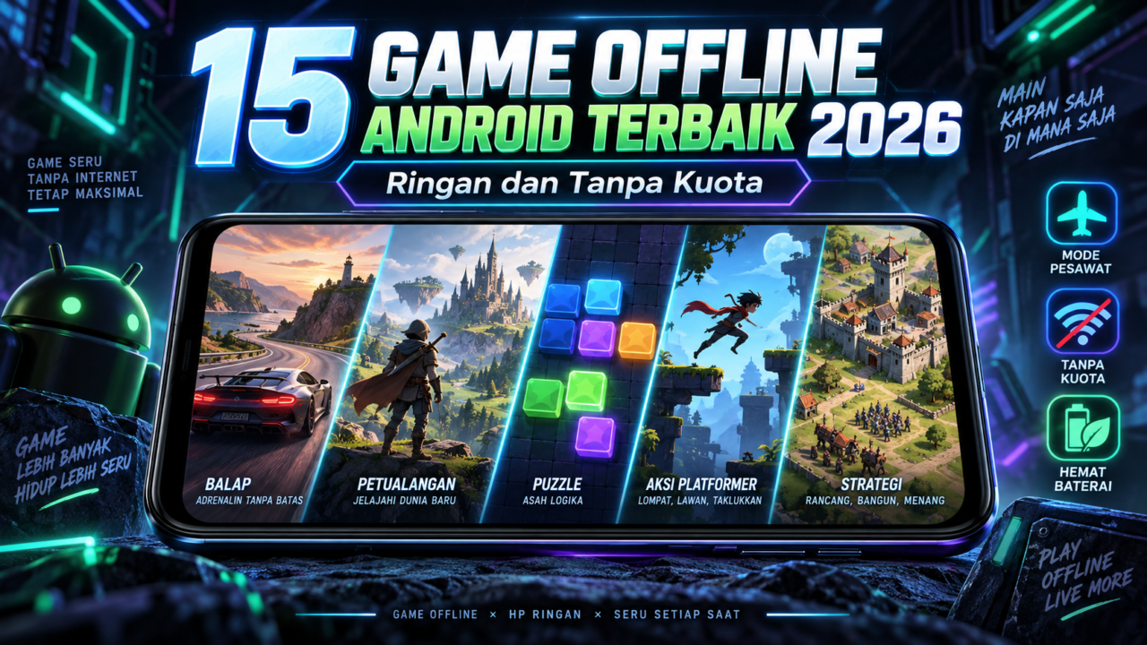 15 Game Offline Android Terbaik 2026, Ringan dan Tanpa Kuota