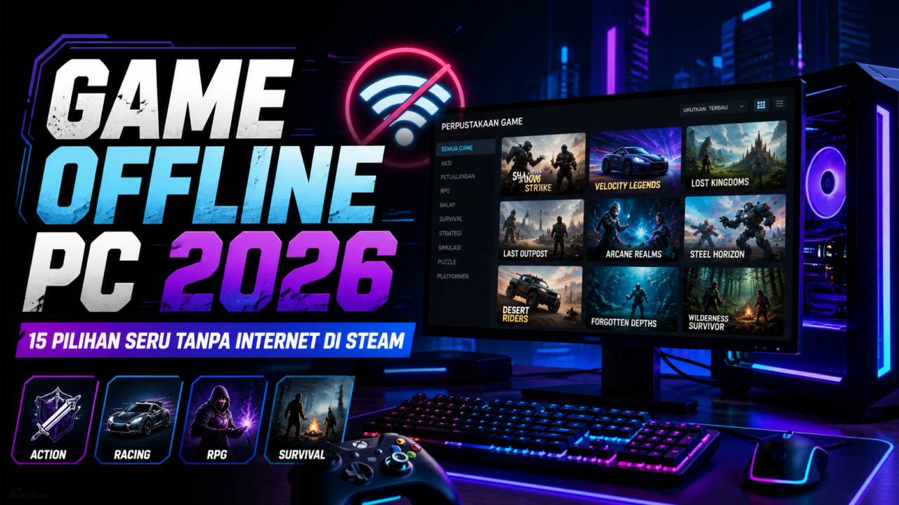 Game Offline PC 2026: 15 Pilihan Seru Tanpa Internet di Steam