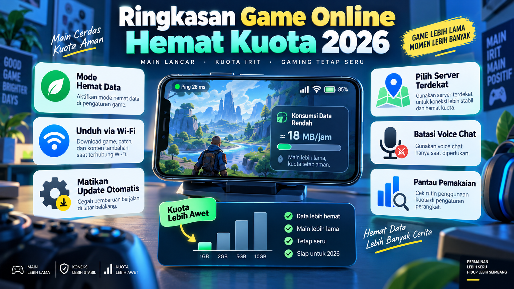 Ringkasan Game Online Hemat Kuota 2026 - android