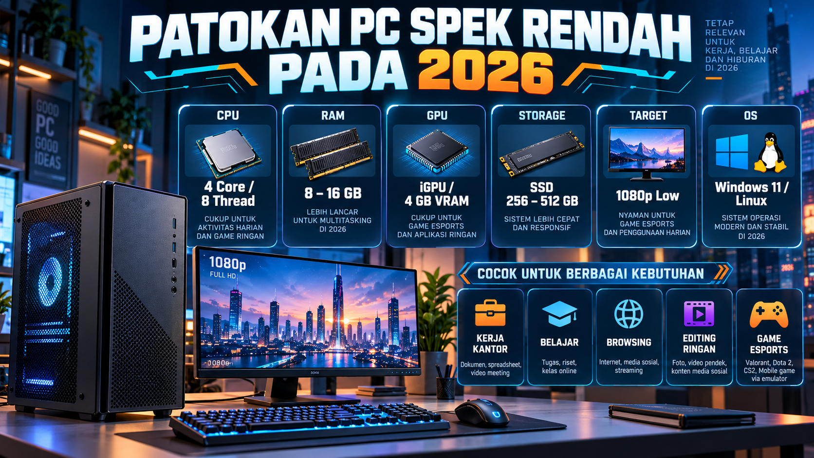 Patokan PC Spek Rendah pada 2026 - games